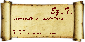 Sztruhár Terézia névjegykártya