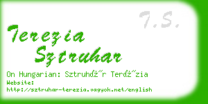 terezia sztruhar business card